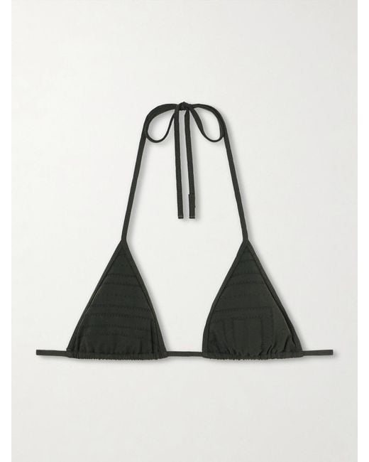 Totême Black Monogram Bikini Top