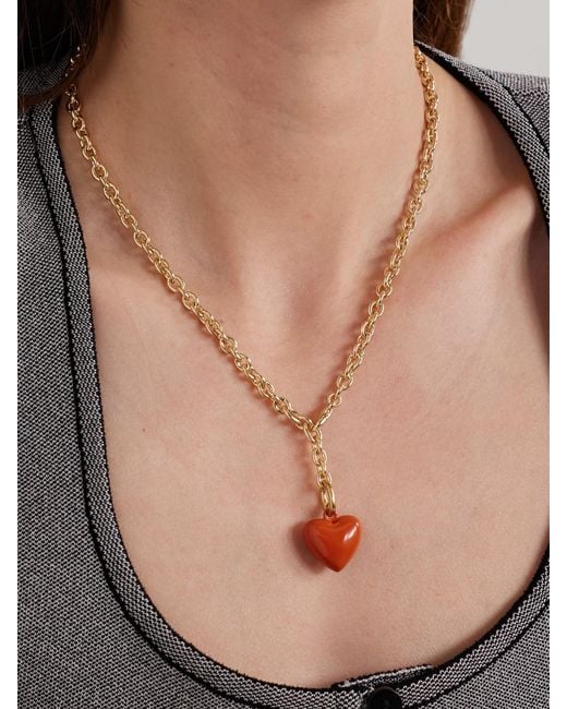 Roxanne Assoulin White The Mini Puffy Heart-Tone Necklace