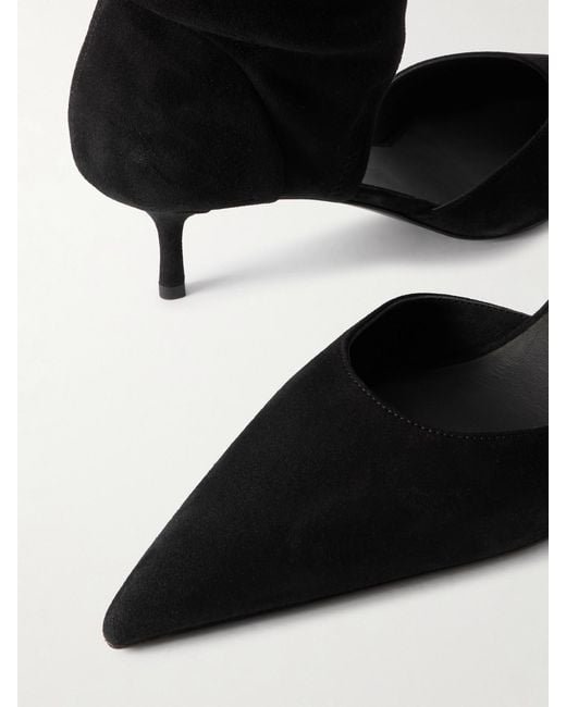 Alaïa Black Cutout Stretch-Suede Over-The-Knee Boots