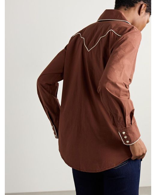 Johanna Ortiz Brown Hacia Puerto Cotton-Poplin Shirt