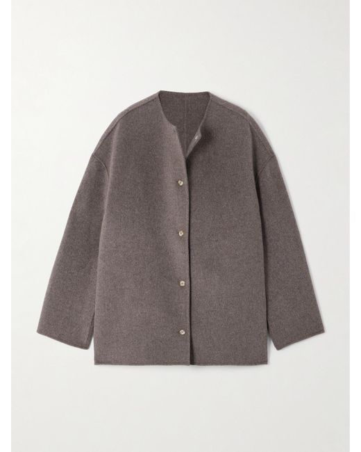 Loulou de Saison Brown Dunne Oversized Wool And Cashmere-Blend Jacket