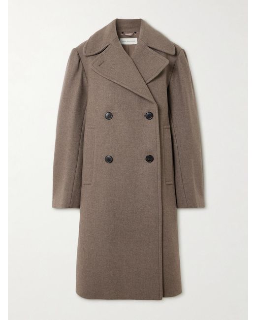Dries Van Noten Natural Doppelreihiger Oversized-Mantel Aus Einer Wollmischung