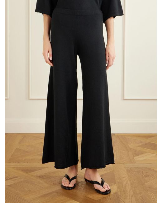 Lisa Yang Black Agnette And Ainsley Cotton And Cashmere-Blend Sweater And Pants Set