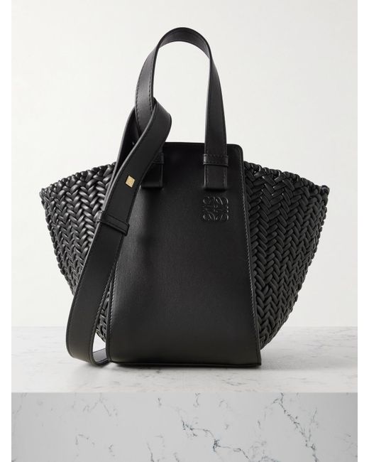 Women's Woven Leather Tote Bag - Small Crossbody Satchel, Microfiber & Cowhide, Multi-Pocket, Black - View #6