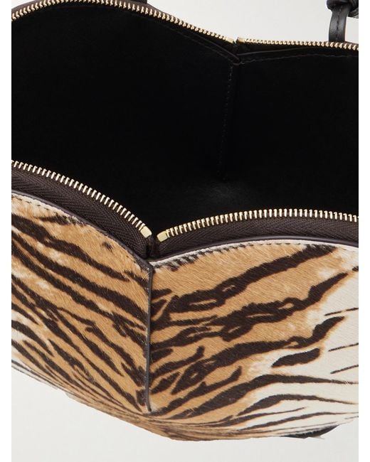 Alaïa White Le Coeur Animal-Print Leather-Trimmed Calf Hair Shoulder Bag