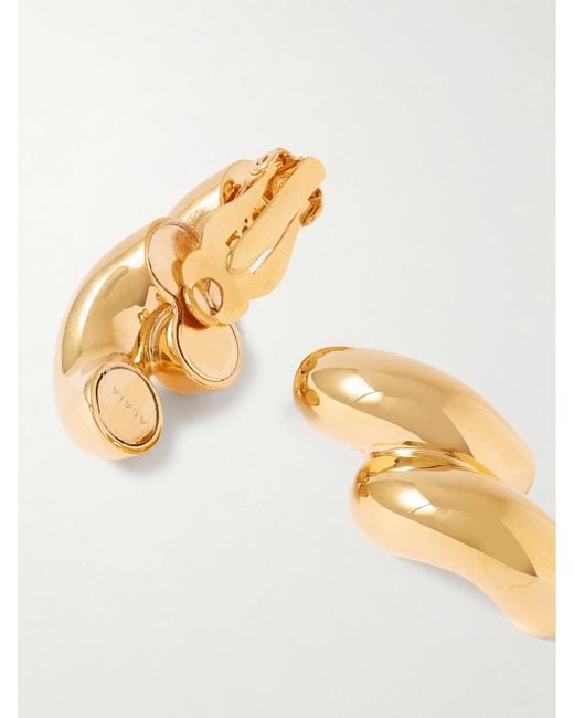 Alaïa Metallic Tone Clip Earrings
