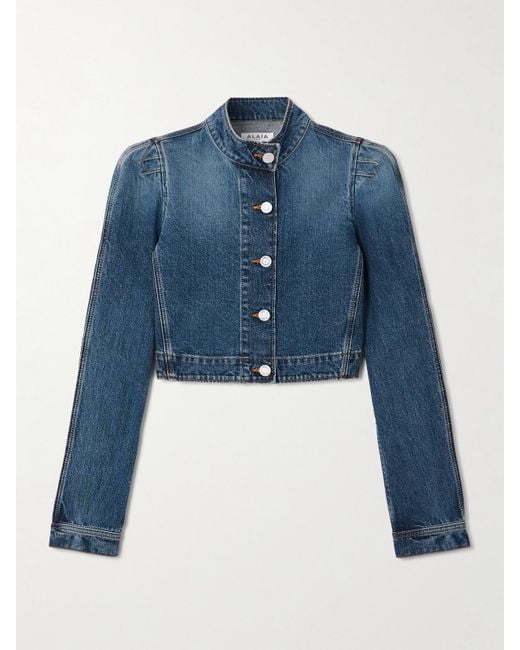 Alaïa Blue Cropped Denim Jacket