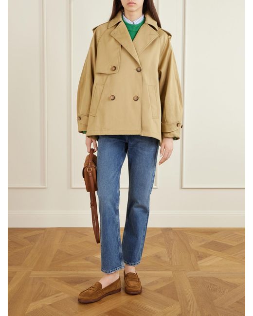 Polo Ralph Lauren Natural Double-Breasted Cotton-Gabardine Trench Coat
