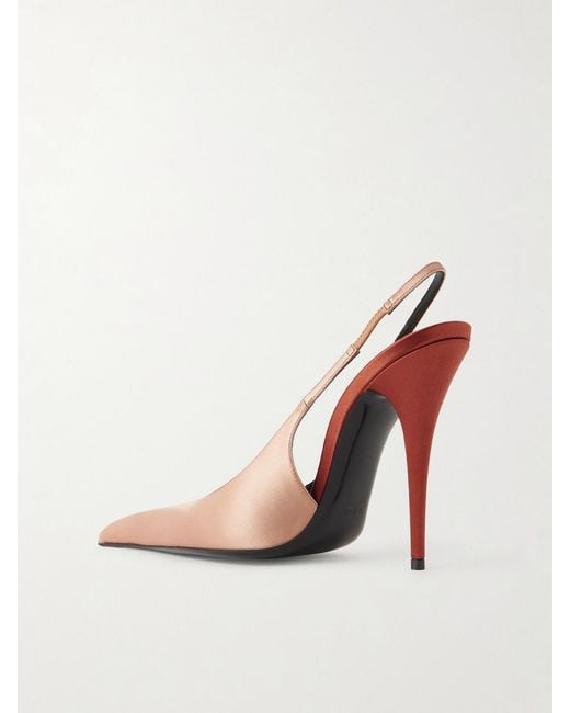 Saint Laurent Pink Deroche Slingback-Pumps Aus Satin