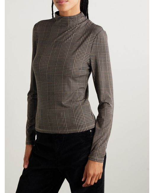 Veronica Beard Gray Nate Prince Of Wales Stretch-Lyocell Top