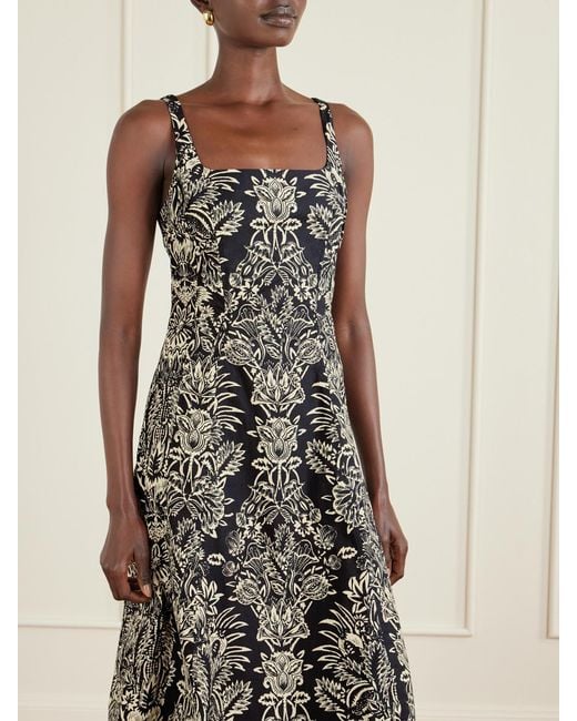 Ulla Johnson White Natali Midikleid Aus Baumwolle Mit Blumenprint