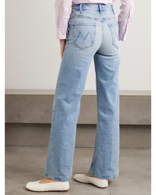 Mother Blue The Hustler Roller Sneak High-Rise Wide-Leg Jeans