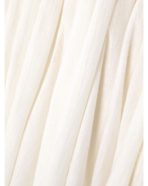 Alaïa White Pleated Wool Midi Skirt