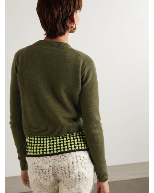 The Elder Statesman Green Kaschmirpullover