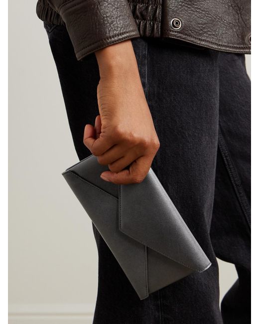Saint Laurent Gray Leather Wallet