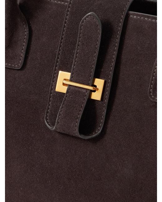 Nili Lotan Black Lou Suede Tote