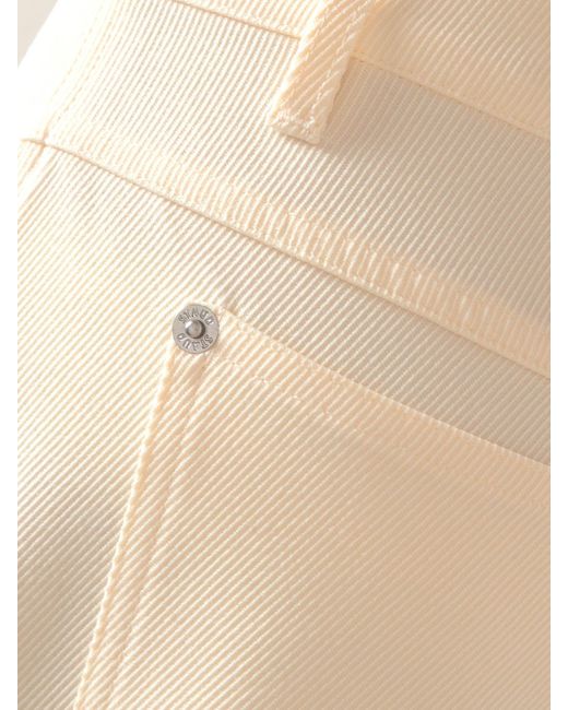 Staud Natural Grayson Twill Wide-Leg Pants