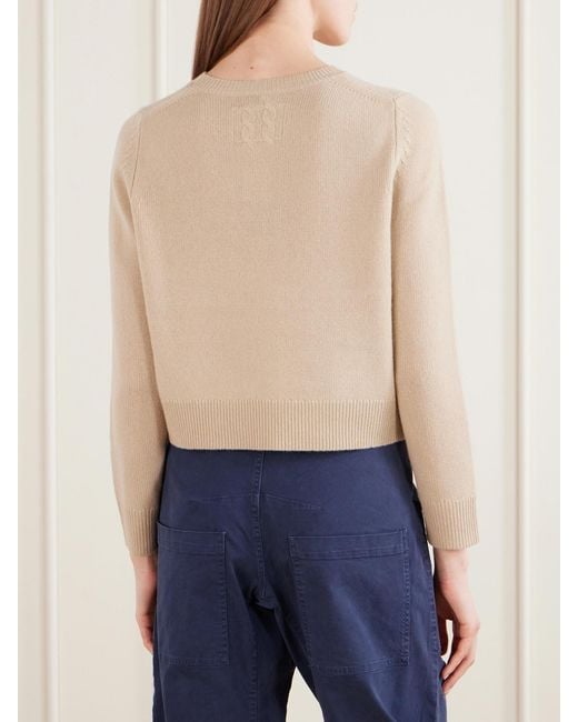 Nili Lotan Natural Venus Cropped Cashmere Sweater