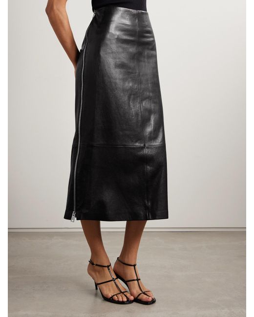 Brandon Maxwell Black The Avery Midirock Aus Leder