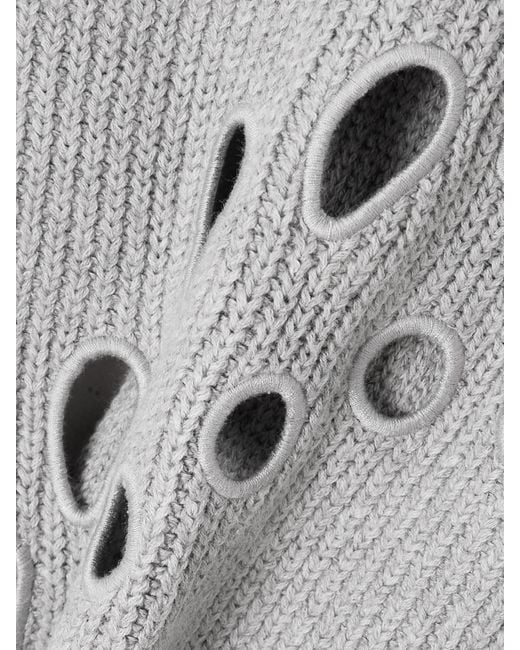 Pull Oversize En Coton Mélangé Côtelé À Découpes Francia Ulla Johnson en coloris Gray