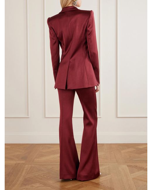 Galvan Red Sculpted Satin Blazer