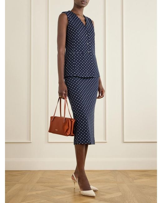 Max Mara Blue Polka-Dot Woven Waistcoat