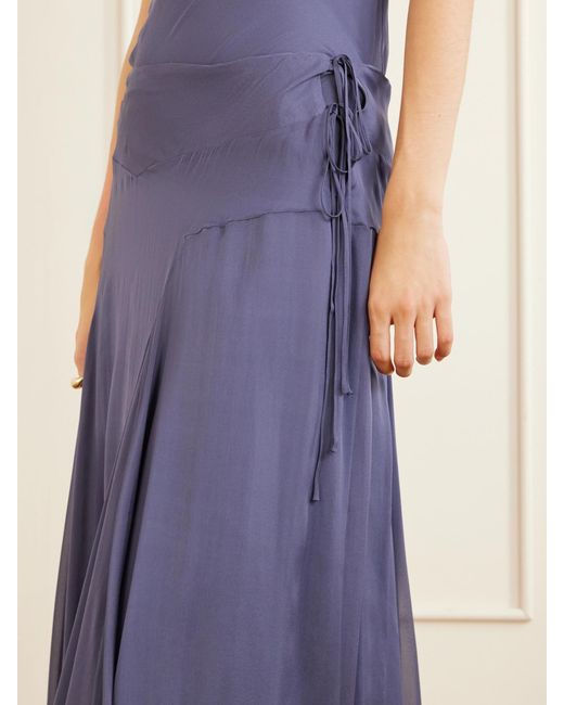 Kallmeyer Blue Alyse Silk-Chiffon Midi Dress