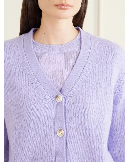 Lisa Yang Purple Marionette Cashmere And Silk-Blend Cardigan
