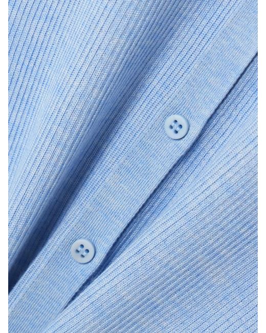 Sa Su Phi Blue Ribbed Cashmere And Silk-Blend Cardigan