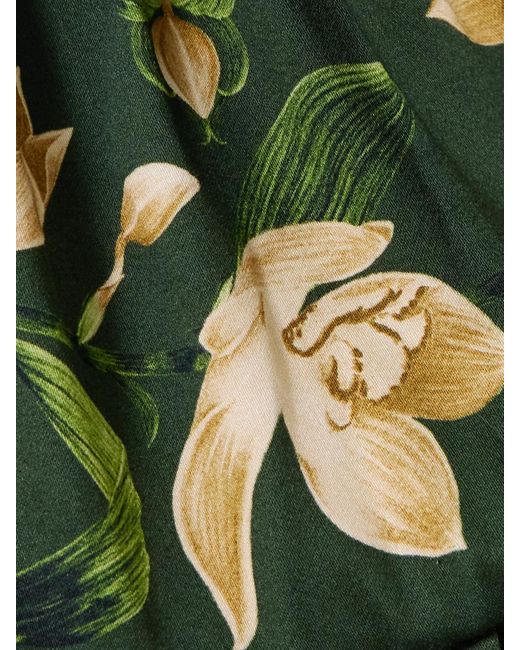 Agua Bendita Green Granadilla Minikleid Aus Einer Baumwollmischung Mit Blumenprint Und Teilungsnähten