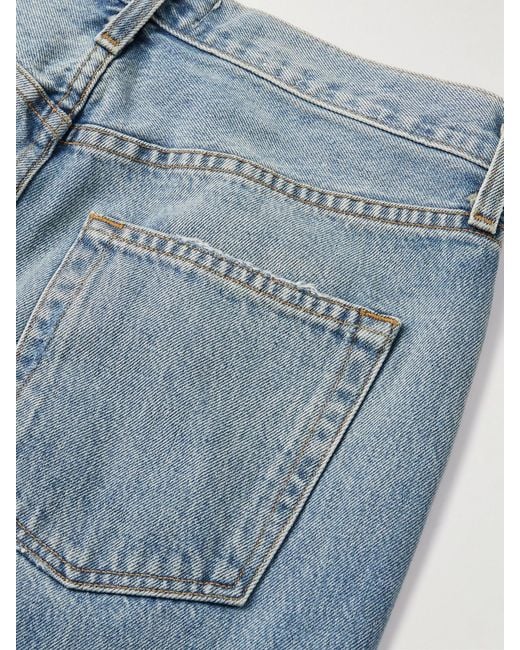 Agolde Blue Kelly Distressed High-Rise Straight-Leg Jeans