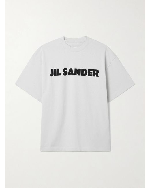 Jil Sander White Cotton T-Shirt With Bold Logo And Classic Cut