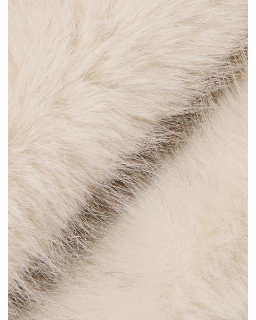 Sportmax Natural Rosaria Mantel Aus Plüschmaterial Mit Bindegürtel