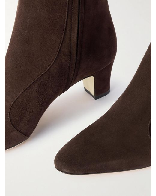 Manolo Blahnik Brown Myconia 50 Suede Ankle Boots