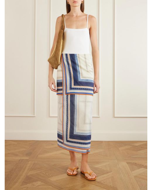Totême Blue Collector Organic Cotton And Lyocell-Blend Pareo