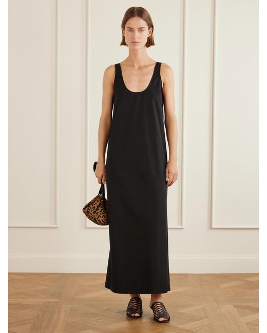 Totême Black Woven Leather Wedge Mules