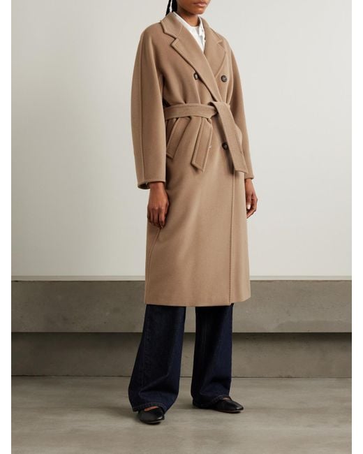 Max Mara Natural Madame 101801 Icon Double-Breasted Wool And Cashmere-Blend Coat