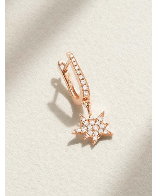 Diane Kordas Natural 18-Karat Rose Diamond Single Hoop Earring