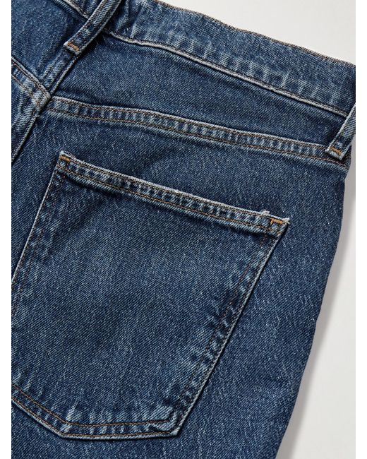 Agolde Blue Harper Mid-Rise Wide-Leg Jeans