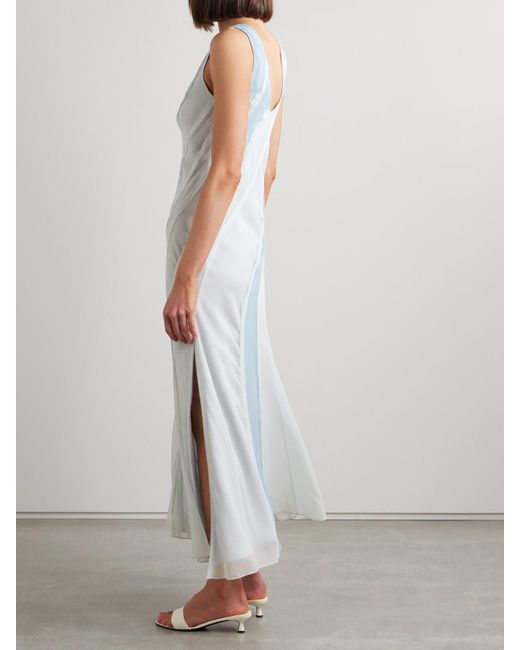 Jason Wu Blue Paneled Silk-Chiffon Maxi Dress