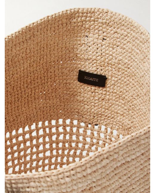 Khaite Natural Billie Beuteltasche Aus Raffiabast Mit Lederbesätzen