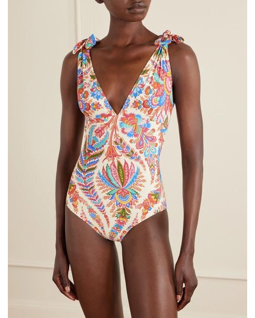 Etro Multicolor Knotted Paisley-Printed Swimsuit