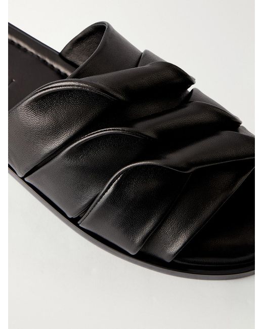 J.W. Anderson Black Coil Leather Slides