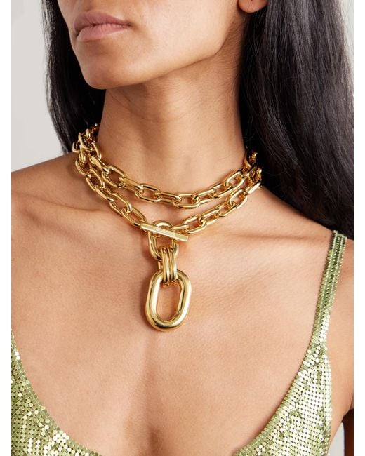 Rabanne Metallic Xl Link-Tone Necklace