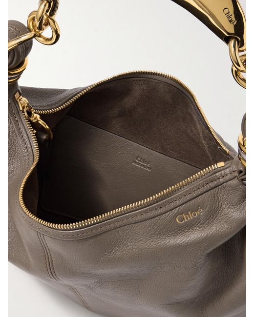 Chloé Gray Bracelet Schultertasche Aus Strukturiertem Leder Mit Verzierungen
