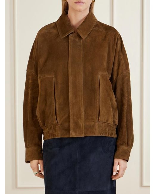 Nour Hammour Brown Dalma Suede Jacket