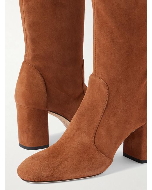 Stuart Weitzman Brown Lucie Suede Knee Boots