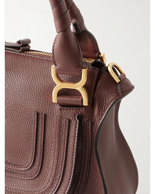 Chloé Brown Marcie Medium Textured-Leather Tote