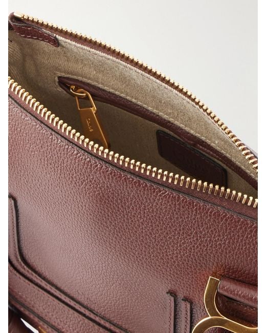 Chloé Brown Marcie Medium Textured-Leather Tote