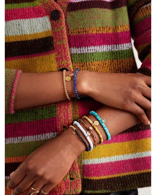 Sydney Evan Natural Small Happy Face Set Of Two 14-Karat, Opal And Andalusite Bracelets